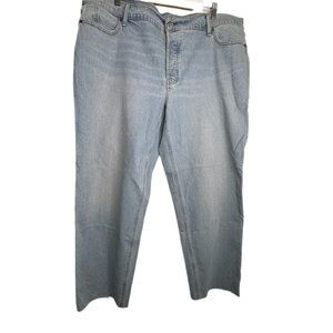 Slouchy straight button fly 20 raw hem